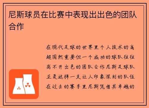 尼斯球员在比赛中表现出出色的团队合作